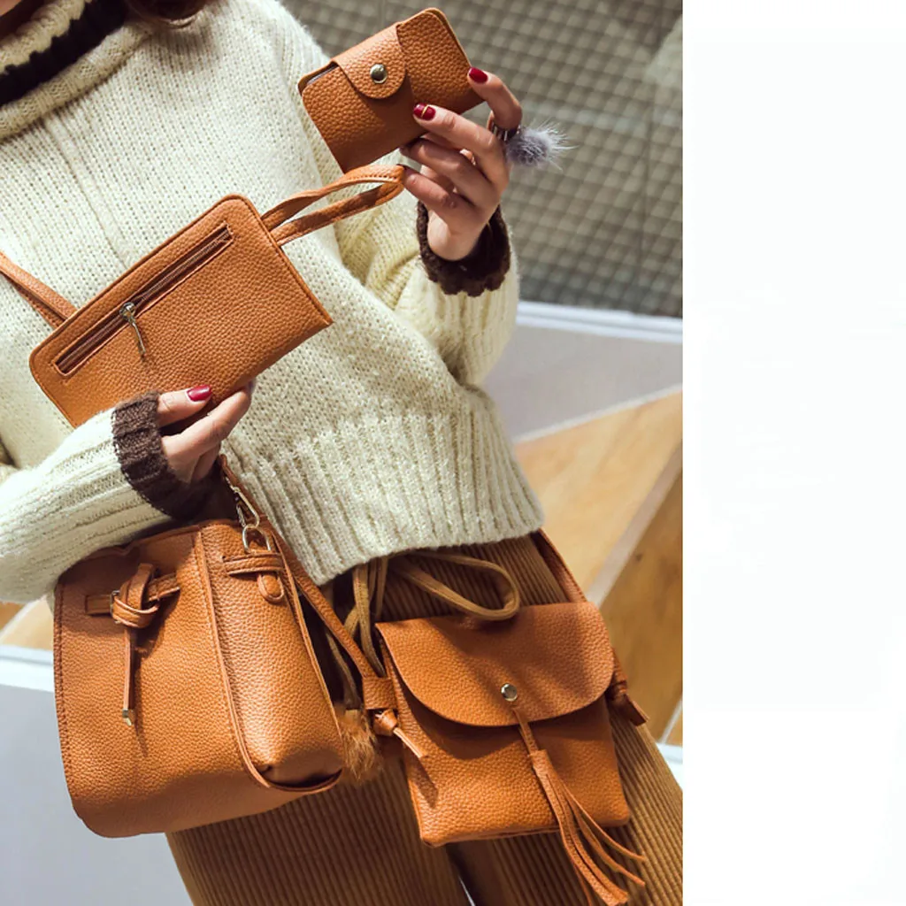 

Woman bag 2021 New Fashion Four-Piece Shoulder Bag for Women Messenger Bag Wallet Handbag Wholesale bolsas feminina bolso