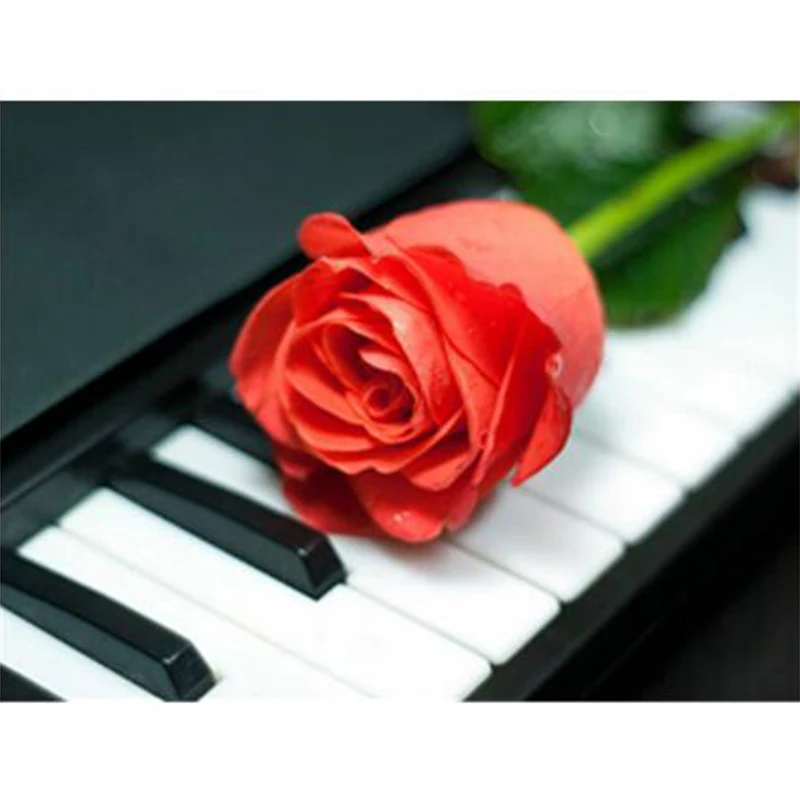 

SenyuArt Diamond Painting Piano Rose Full Drill Square Round Diamond Embroidery Mosaic Flower Cross Stitch Decor Wall Stickers