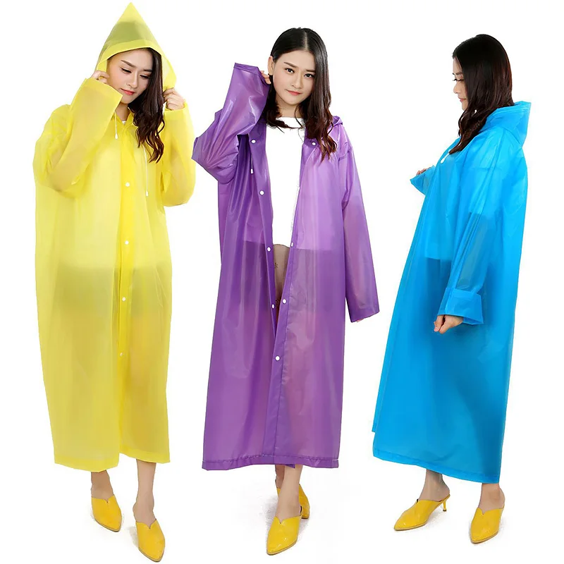 Многоразовый унисекс прозрачный дождевик с капюшоном для кемпинга