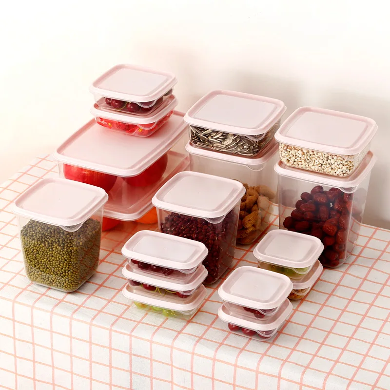 17 Pcs/set Transparent Kitchen Storage Container Box Food Container Refrigerator Organizer Snacks Nuts Fruits Storage Box Jars images - 6