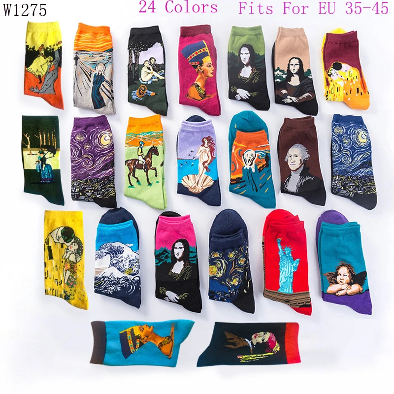 

Harajuku 10 Letters Knitted Boys Cool Skateboard Rainbow Unisex Women&men Middle Tube Socks Multicolor Cotton Girls Winter Socks