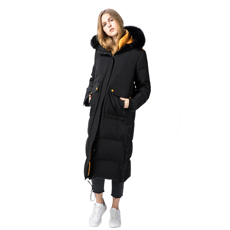 Женский зимний пуховик с защитой от ветра и воды теплая куртка на белом утином