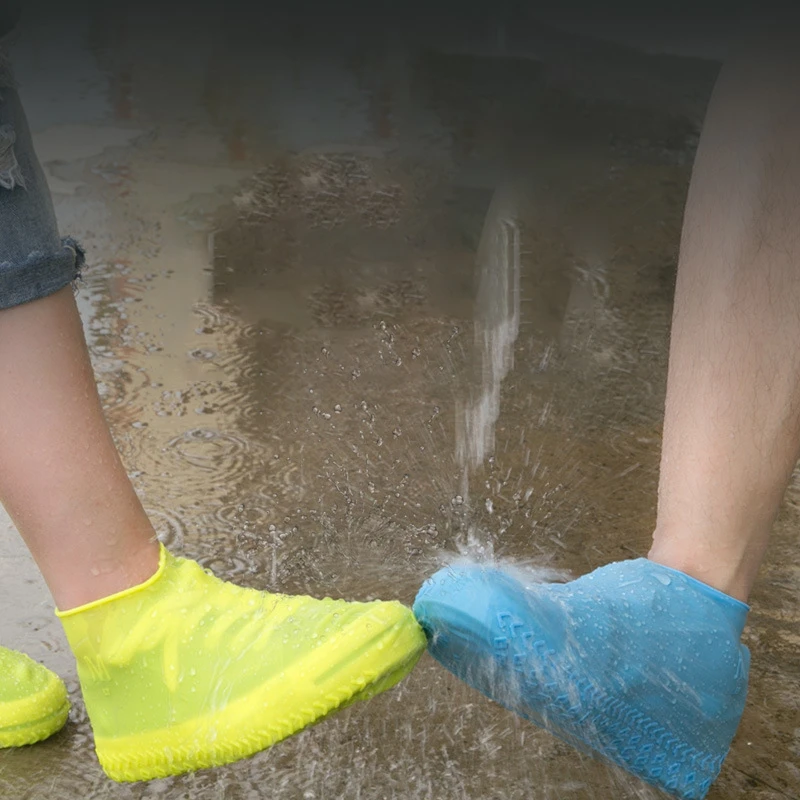 

Silicone Waterproof Rain Boot Cover Women Non-slip Thick Wear-resistant Rain-proof Cover Waterproof Shoes Can Be Reused