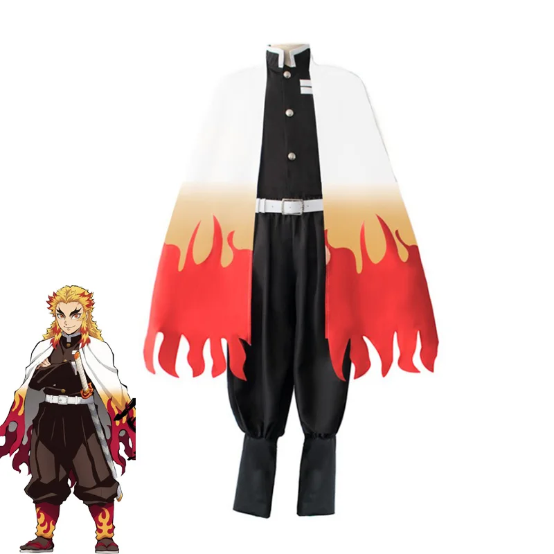 Аниме Demon Slayer Kyoujurou Rengoku Косплей Костюм боевой костюм кимоно Хэллоуин