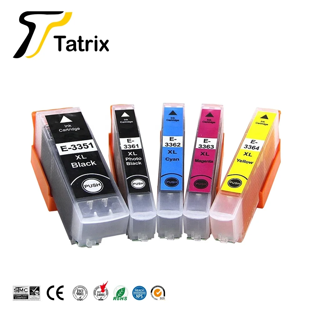 Tatrix для Epson 5PK T3351 T3361 T3362 T3363 T3364 чернильный картридж XP 530 630 830 635 540 640 и т.