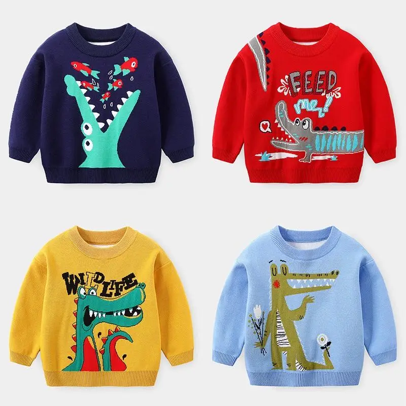 

2020 новая детская одежда пуловер с длинными рукавами для мальчиков свитер с рисунком 2- 6 лет весна и осень трикотажные топы