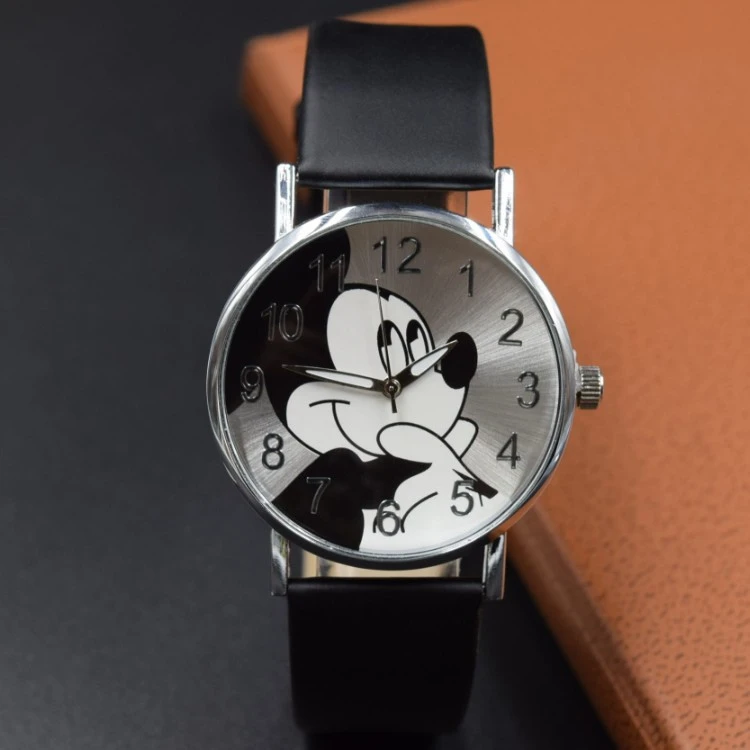 Часы Детские кварцевые с кожаным ремешком милые Брендовые повседневные модные