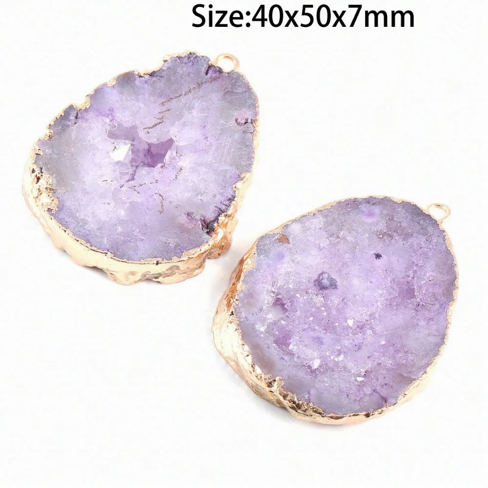 

Natural Stone Pendant Amethysts Crystal Necklace Pendants Charms for Jewelry Making DIY Necklaces