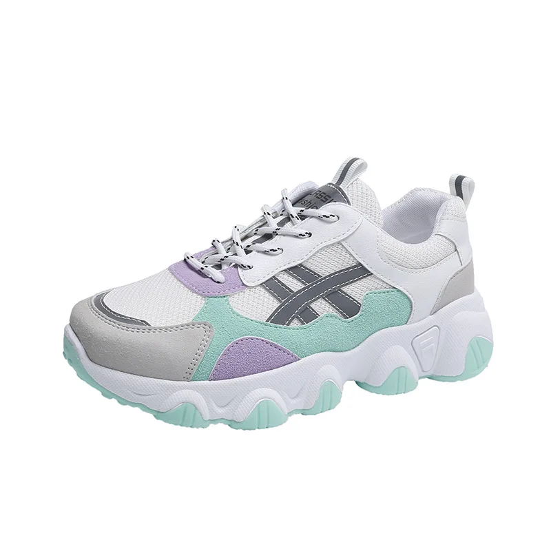 

Black Old Shoes Female 2021 Spring and Autumn Seasons Color Matching New Sports Shoes Trendy Shoes Ladies Casual Shoes