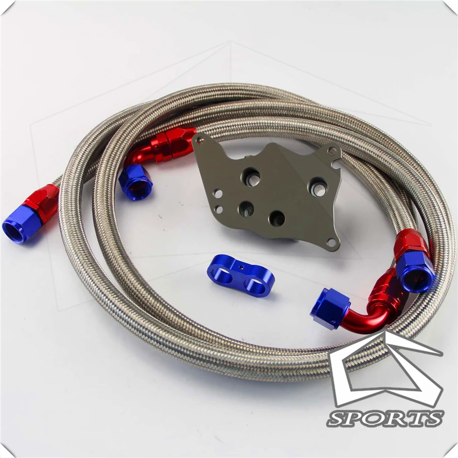 AN10 фильтр Сэндвич адаптер + нейлоновая оплетка или SS маслопровод Подходит для BMW