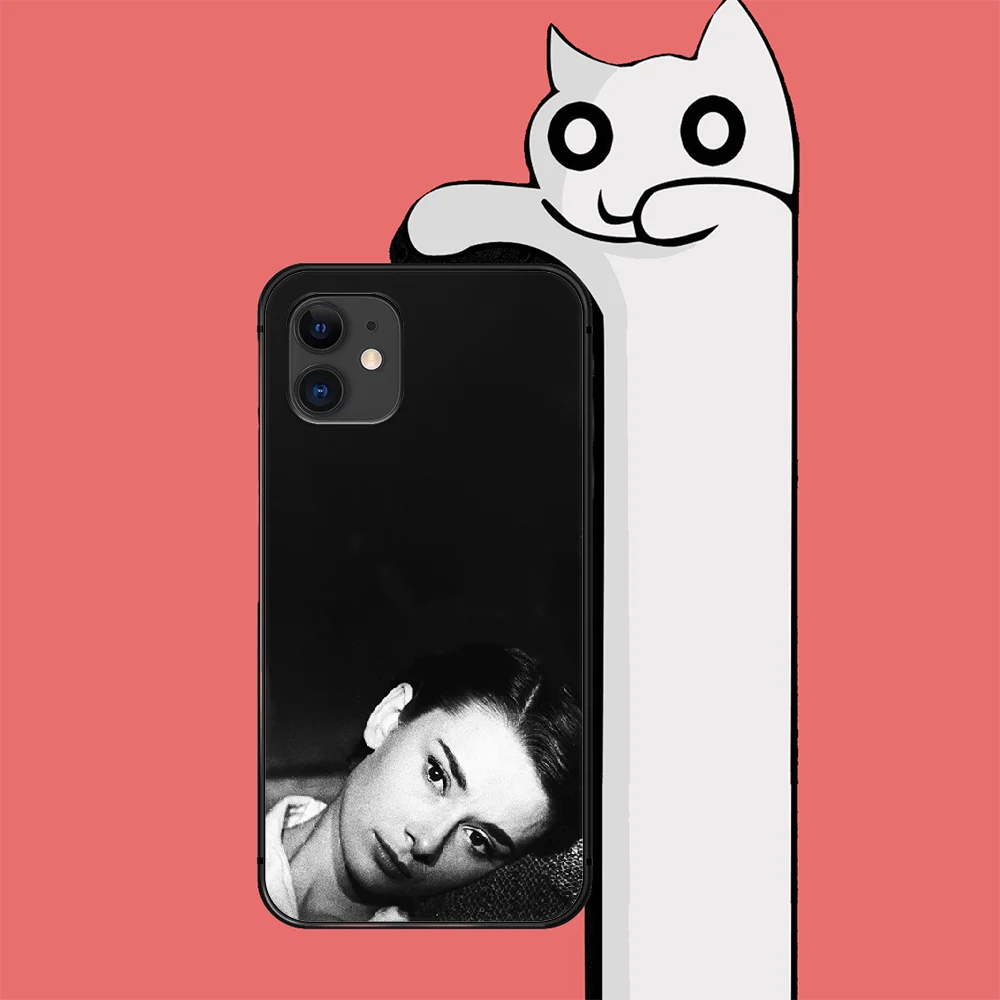 

Audrey Hepburn Famous Phone Case Cover For Iphone 6 6S 7 8 11 12 Se 2020 X Xs Xr Pro Max Plus Mini Black Silicone Luxury Cell