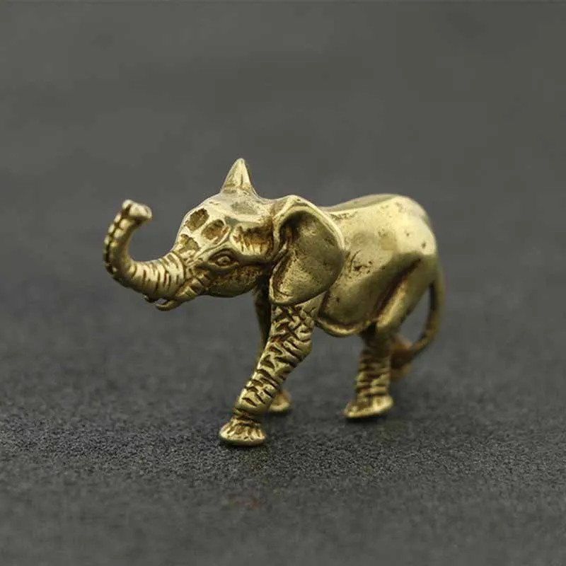 

1*Vintage Solid Pure Brass Elephant Ornament Home Decorations Tea Toys 5*2.7CM