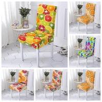 fruits printed chair cover elastic chair cover for dining room spandex stretch elastic office chair case anti dirty 1246pcs