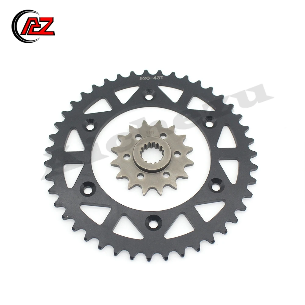 Передняя и задняя звездочки цепи мотоцикла 43T/16T 520 для 790 18 19 690 08 R 10 17 SMC SM