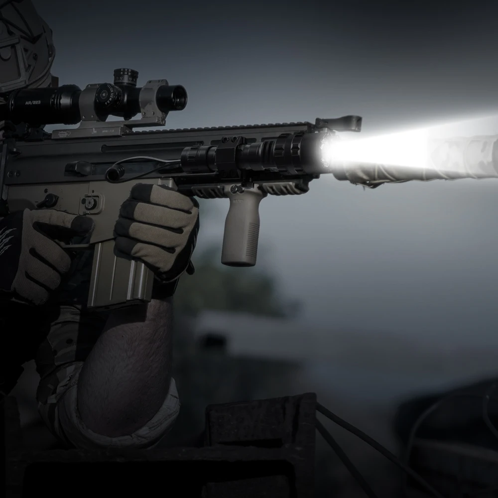 

Tactical Flashlight 1600 Lumen with Flashlight Mount Clip + Rechargeable Battery + Remote Switch Outdoor Hunting Weapon Light