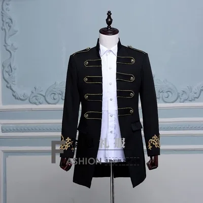 Длинная мужская куртка Star same Black blue свадебное фото для жениха одежда шафера