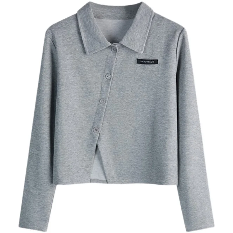 Большой шикарный кардиган свитер осенняя Асимметричная короткая облегающая