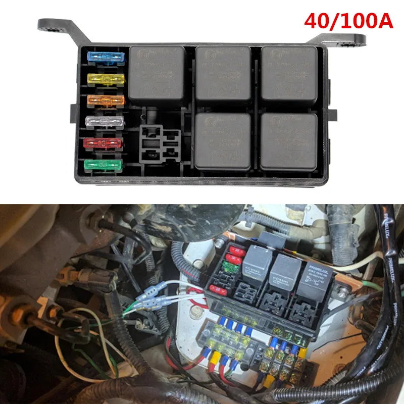 1 шт. 6 контактный блок предохранителей с 5 контактными реле 12 В 40 А 4 контактное для