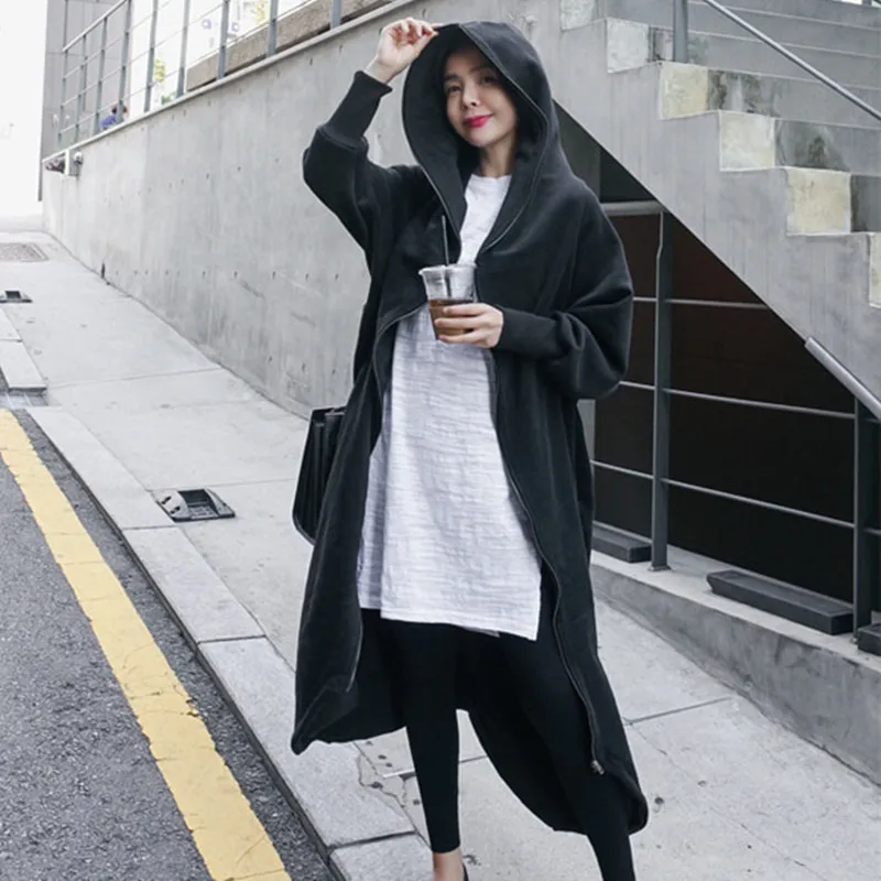 

SuperAen Autumn Winter 2020 New Style Solid Long Loose Plus Size Fashion Hoodies Women