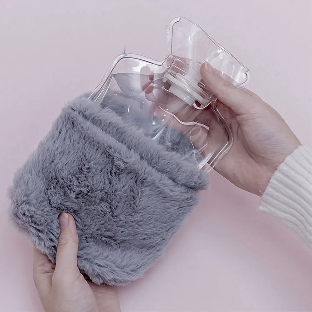 Симпатичная сумка для горячей воды из ПВХ с вязаным мягким уютным покрытием