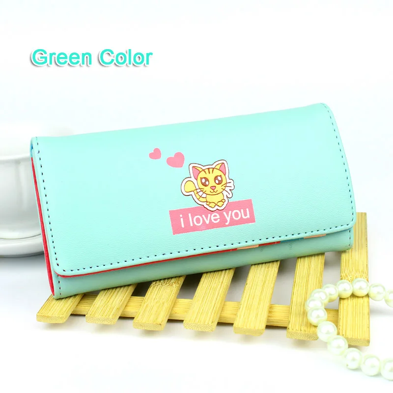 Новые женские кошельки из искусственной кожи с милыми кошками на застежке