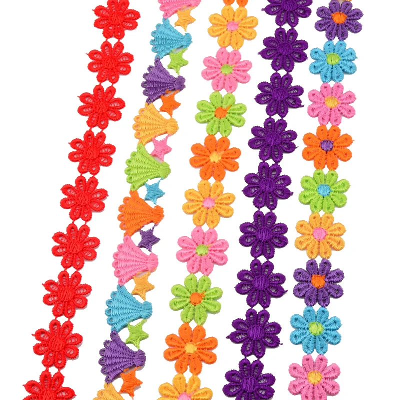 2 м цветная бабочка цветок вышитая кружевная отделка ткань жаккардовая