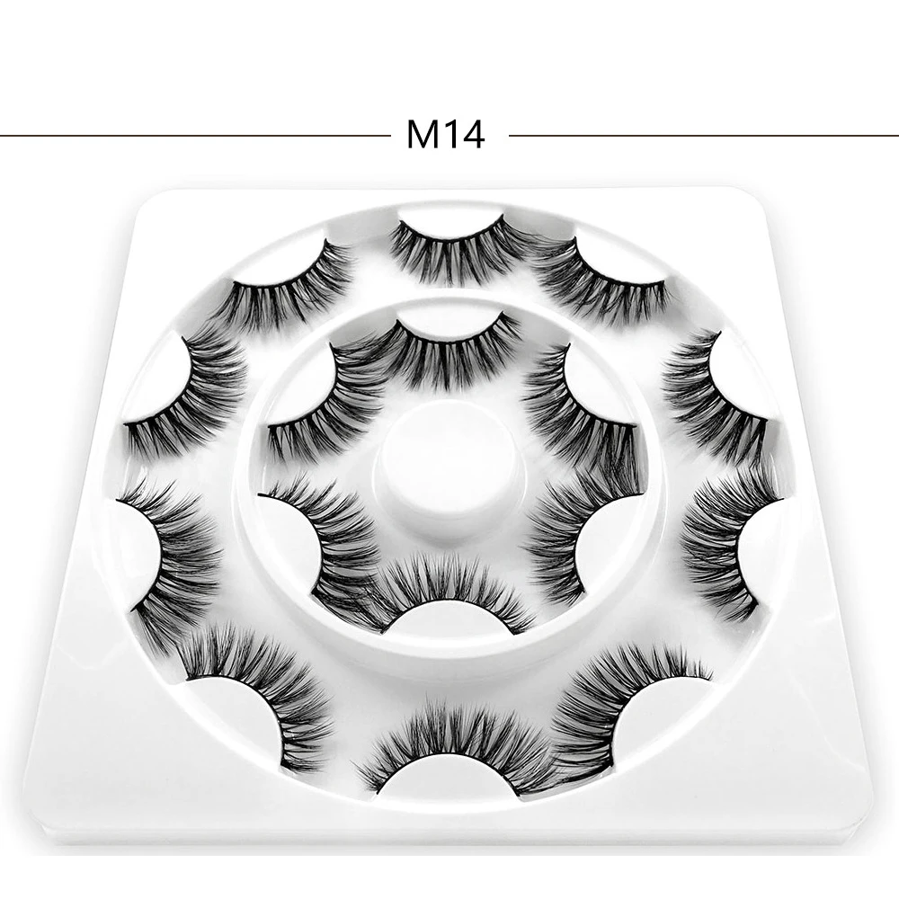 8 парт/компл. Многослойные толстые ресницы 3D накладные модные удобные мягкие