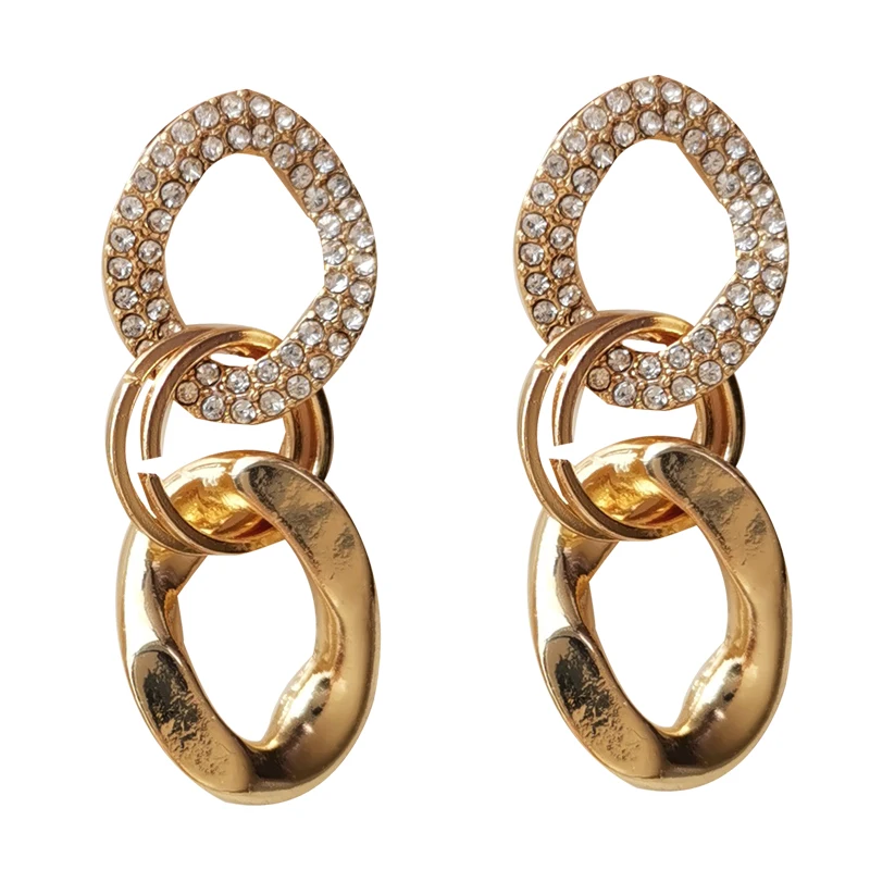 

Mihan S925 needle Fashion Jewelry Drop Earrings Hot Selling High Quality Crystal Metal Alloy Geometric Dangle Earrings For Girl