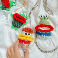 cute thick lips little monster plush chains apple airpods case cover airpod case air pods case airpod pro case air pods pro case