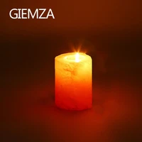giemza tea light himalayan salt candlestick small natural bar night decoration orange candle holder cocktail glass