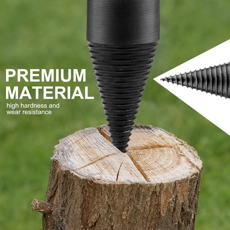 

Firewood Drill Bit Wood Splitting Drill Bit Wood Log Splitter Auger Splitting Screw Wood Breaker Tool 45MM Round Handle