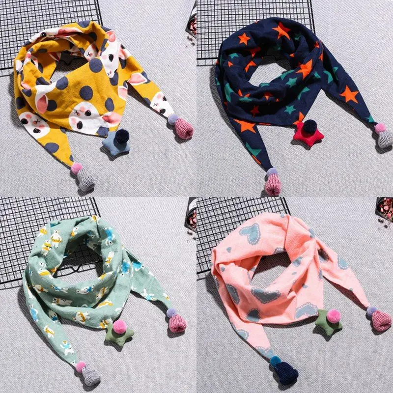 Baby Cotton Neck Scarf Cute Print Children Warm Kids Collars Autumn Winter Boys Girls O Ring Cloth Accessories | Детская одежда и