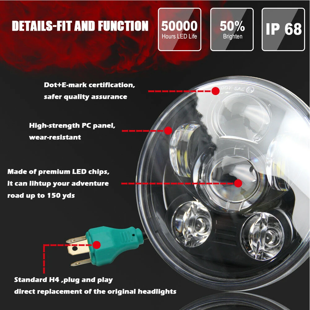 5 75 дюймов ремонт мотоцикла использовать проектор уличный Прочный светодиодные