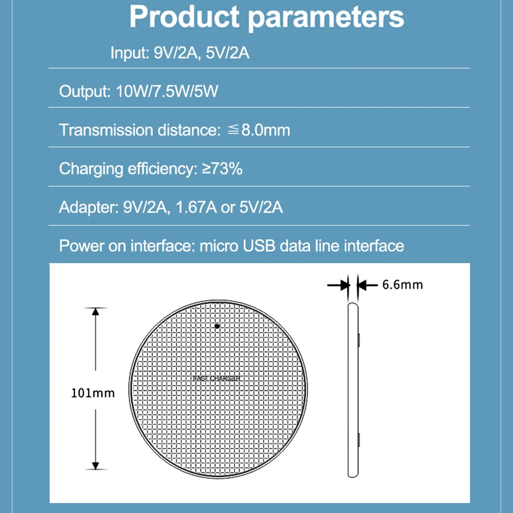 Быстрое беспроводное зарядное устройство QI 10 Вт для iPhone 8/Plus X XR XS Max USB Samsung S10 S9