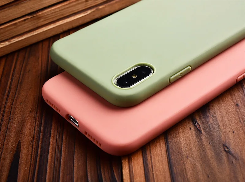 Роскошный ударопрочный матовый мягкий чехол из ТПУ для iPhone XS MAX XR X карамельный