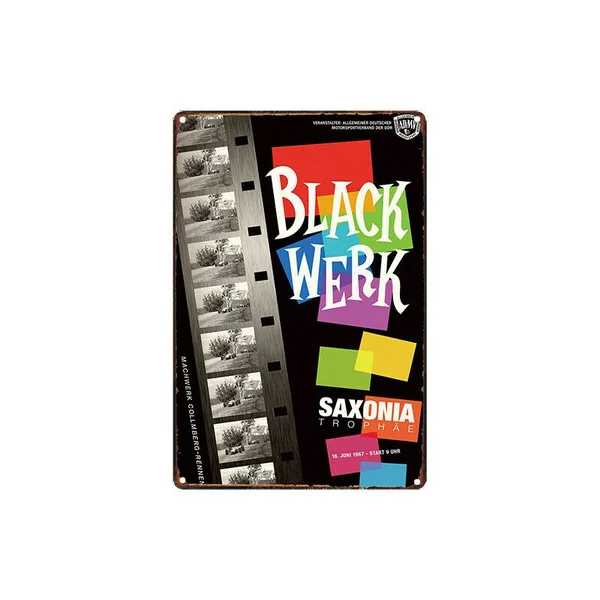 

Metal Tin Sign black werk Decor Bar Pub Home Vintage Retro