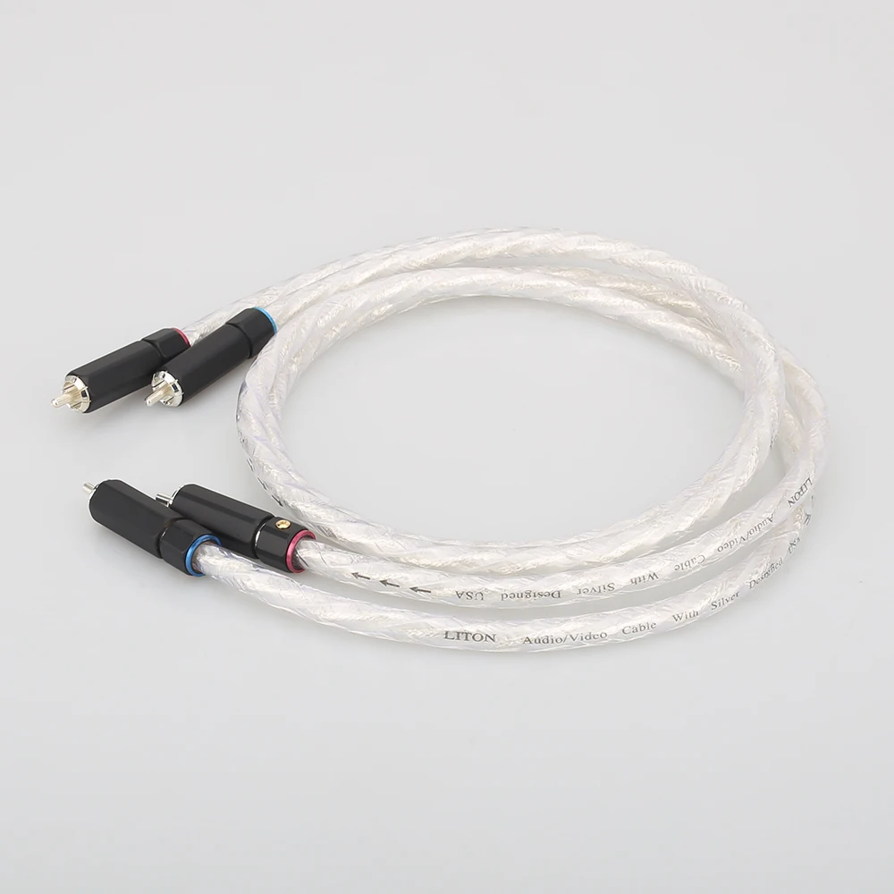 Аудиокабель Hi-Fi RCA штекер аудиокабеля Liton с посеребренным двойным фильтром кольцо