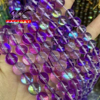 smooth austria crystal glitter moonstone glass beads round loose beads for diy jewelry making bracelet accessories 15 6 8 10mm