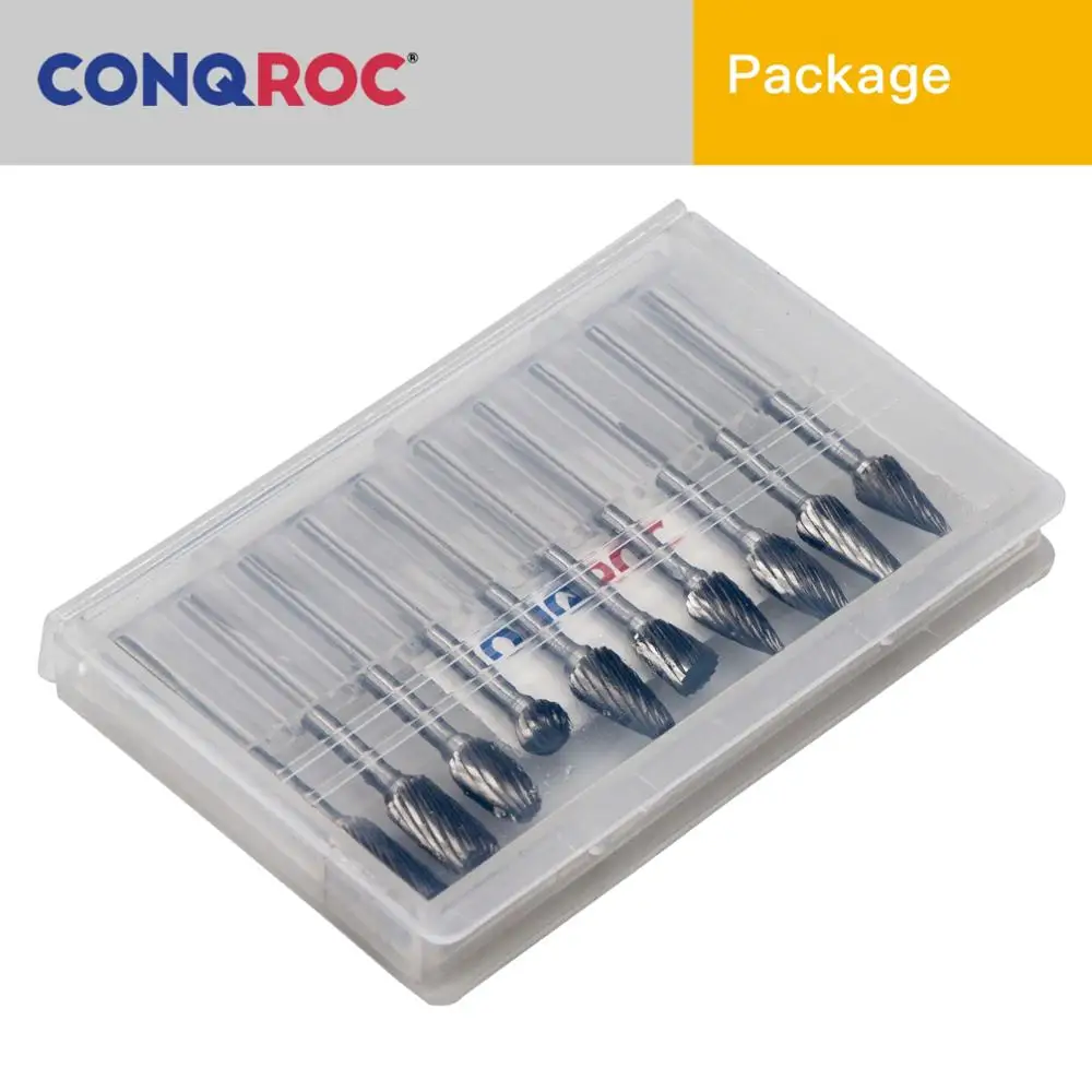 10 шт. карбидные роторные заусенцы фрезерные головки с одной резьбой