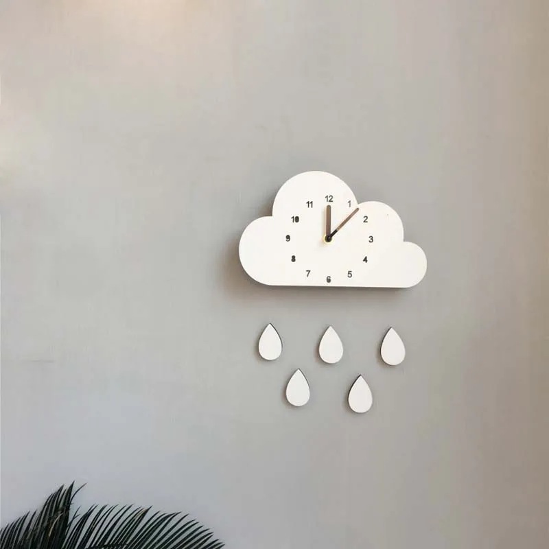 Северный мультфильм моделирование облако капли воды деревянные бесшумные часы