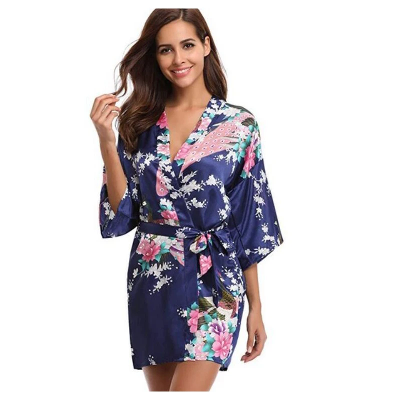 

Sexy Pajamas Kimono Women's Robes With Bandages Night Dress Spring Autumn Sleepwear Female Bathrobe