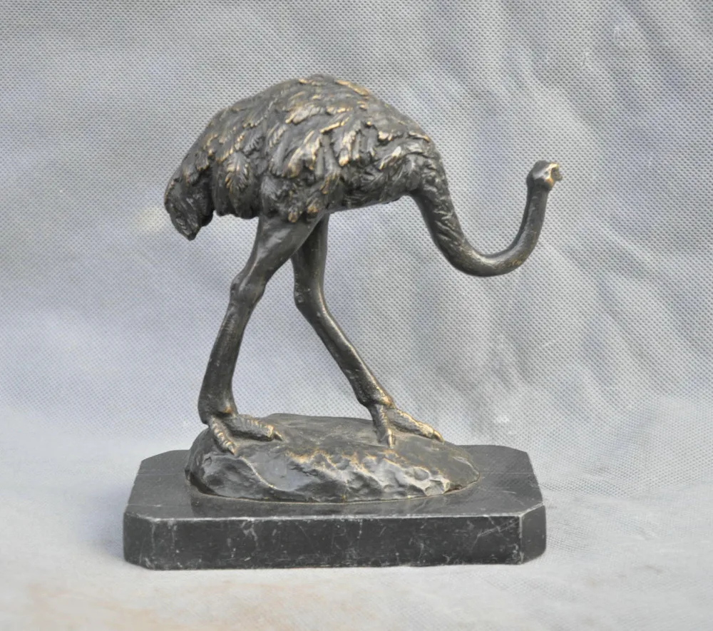 002379 7 Бронзовая статуя животного австралийского национального сокровища эму (A0414)