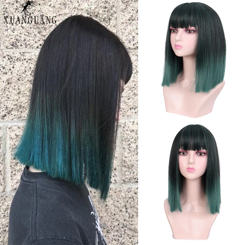 Парики из искусственных волос без шапочки-основы длиный кудрявые с чёлкой для