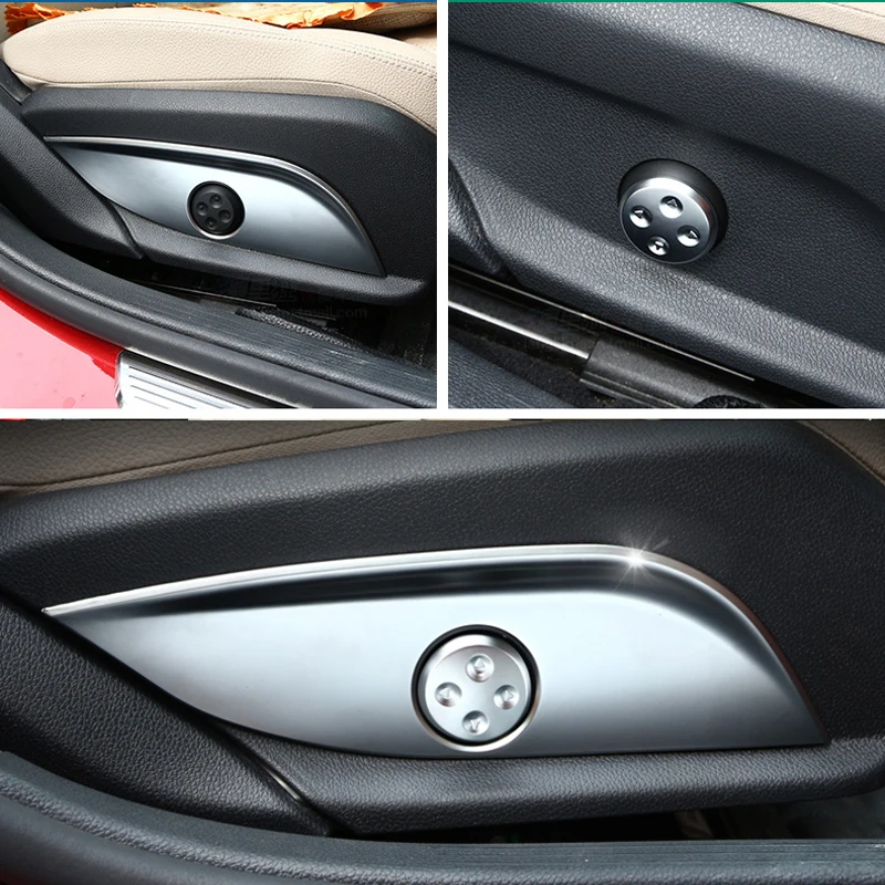 Автомобильный Стайлинг ABS Хромированная кнопка регулировки сиденья Крышка