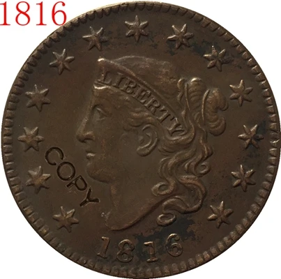 США 1816 1834 Matron Head большой цент копия монеты|Безвалютные монеты| |