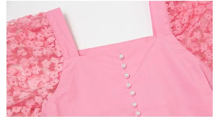 

Mommy and Me Puff Floral Sleeve Kids Dresses For Mother and Daughter Women Girls Solid Dresses Summer Family Matching Clothes 10