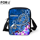 Женские сумки на плечо FORUDESIGNS, модные маленькие сумки-мессенджеры Kosrae, полинезийская черепаха с принтом плюмерии, подарки для девочек-подростков