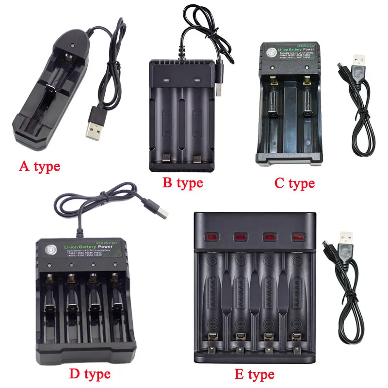USB зарядное устройство 18650 14500 AA AAA 1 2 В 3 7 Li Ion Быстрая зарядка 1/2/3 порта 18350