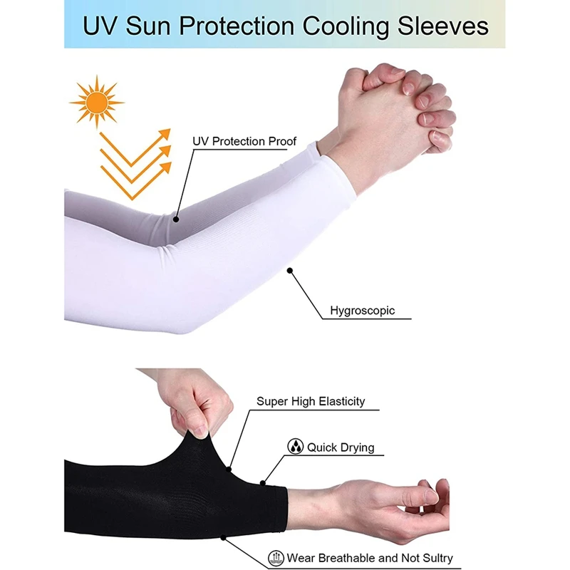 

8 Pairs Cooling Arm Sleeves Sun Protected Sleeves Unisex Sleeves Cover for Outdoor Driving Jogging Golfing Riding