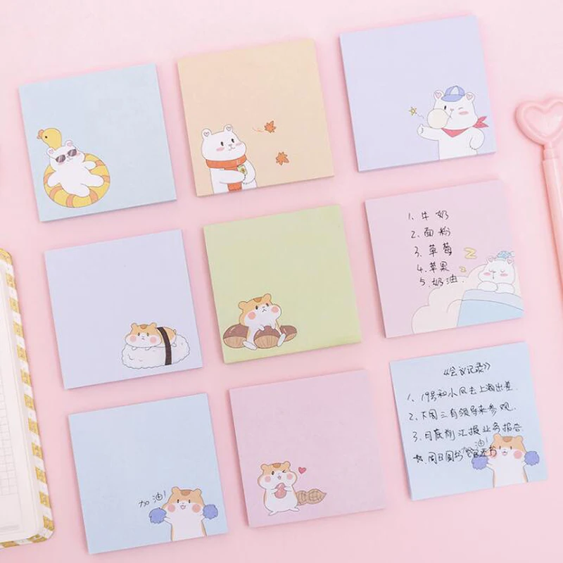 Клейкие заметки милый четырехсезонный блокнот для заметок с белым медведем